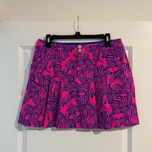 Lilly Pulitzer Luxletic Pink Zebra Kimika Golf Skort Lil Wild Nights Size 8 NWT